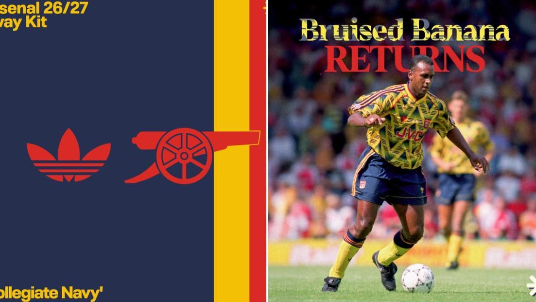 足球装备博主：阿森纳下赛季客场球衣将致敬经典“青皮香蕉”
